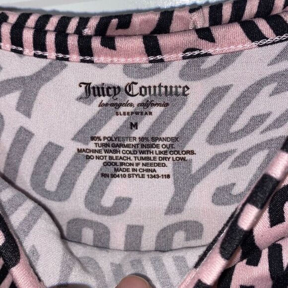 Juicy Couture Women's Pink Black 2 Piece Tank Top & Shorts Sleepwear Set Medium - Picture 4 of 9